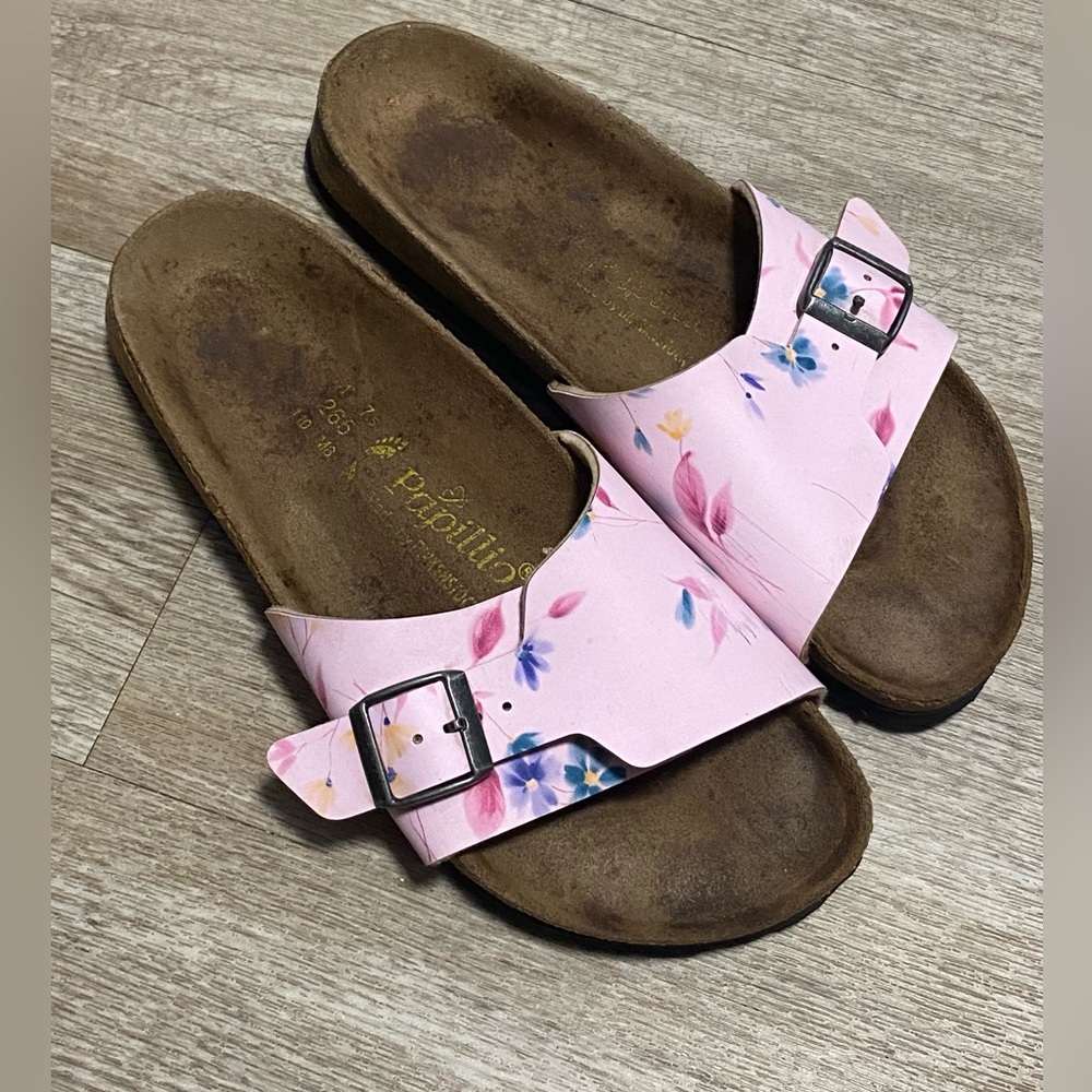 Papillio Pink Floral Single-Band Buckle Sandals